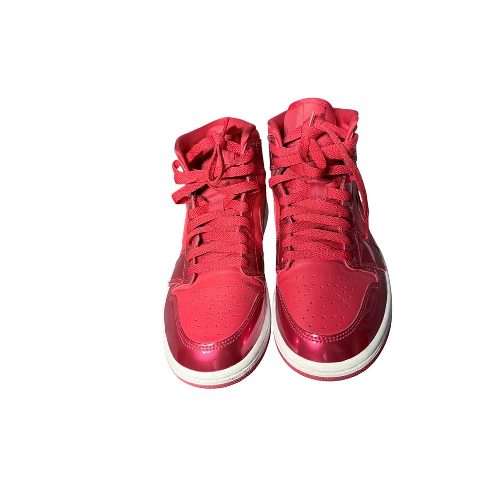 Nike Air Jordan 1 Mid Women Size 8.5 Pomegranate Red Metallic - Picture 3 of 9